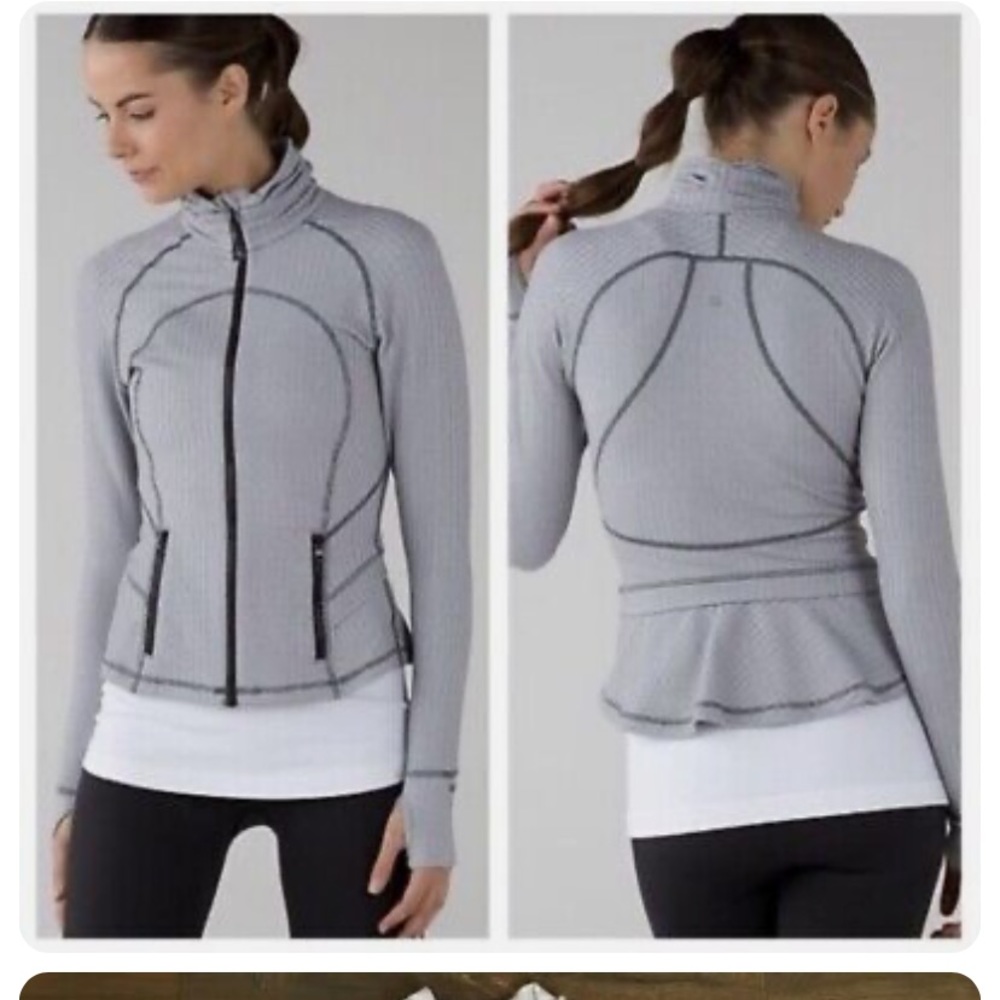 Lululemon Grey/White Zip Up, Size 4